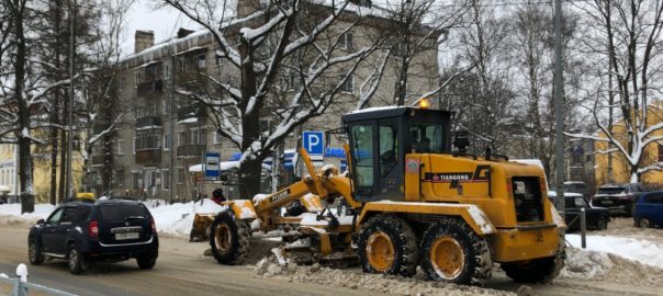 снег, уборка, Гатчина